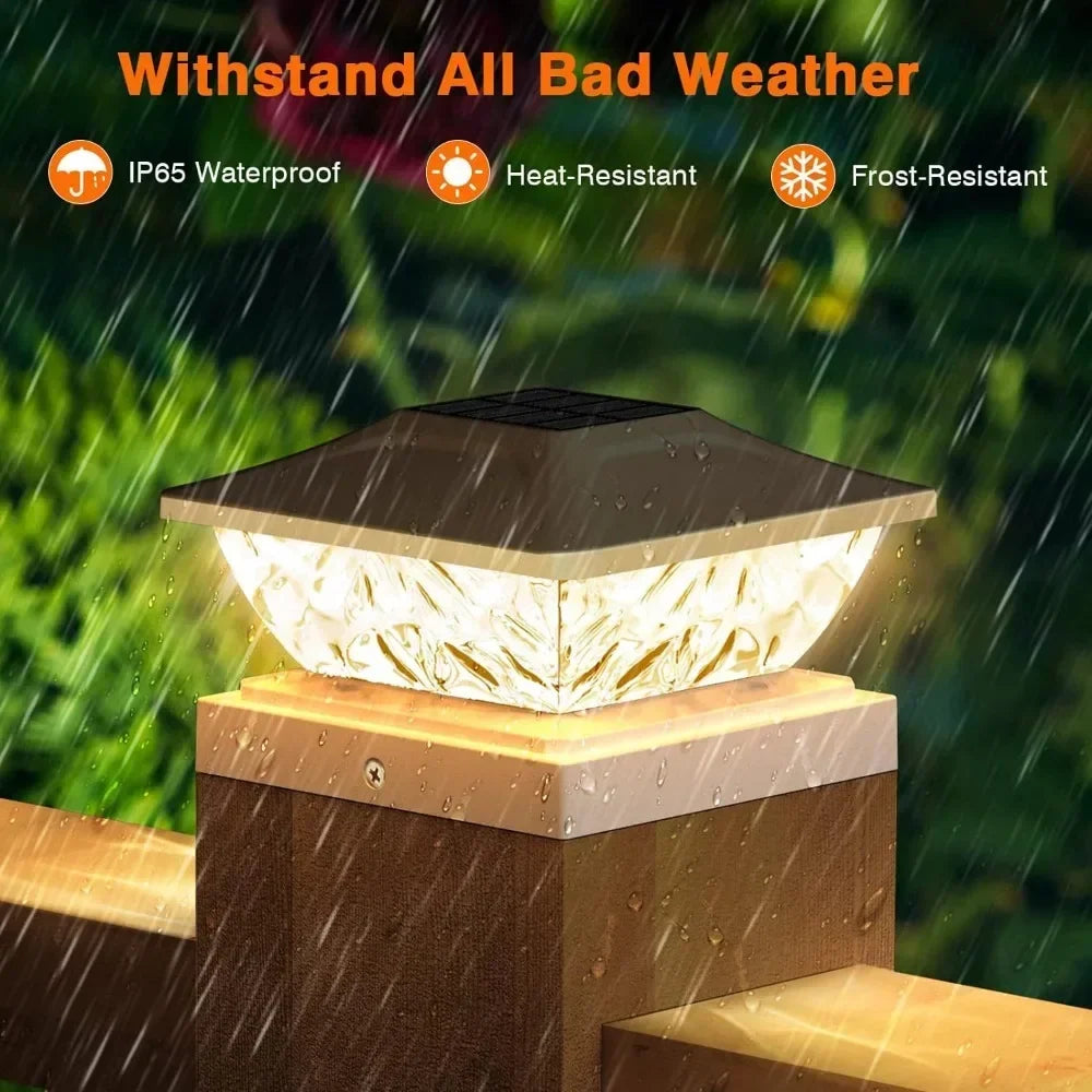 Outdoor Solar Post Lamps, Solar Powered Deck Lights for 5x5 Posts
