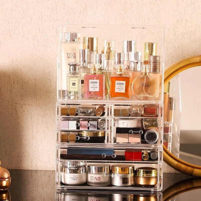 Makeup Organizers and Storage With Dustproof Lid