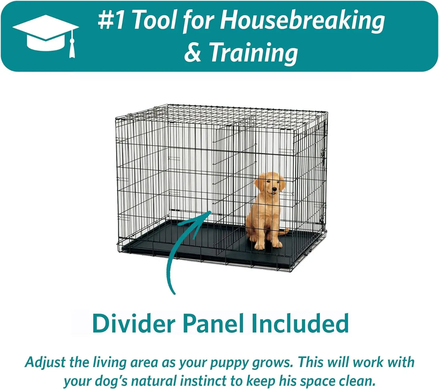 Newly Enhanced Double Door Dog Crate