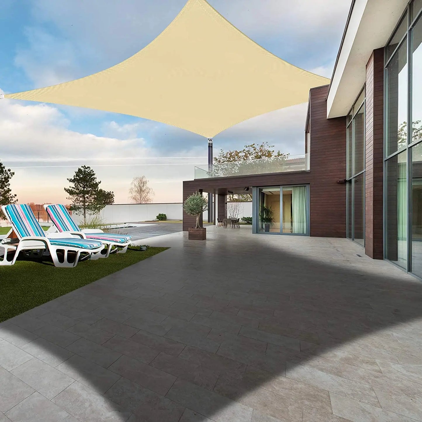 300CM Waterproof Sun Shade UV Block Canopy for Patio Backyard