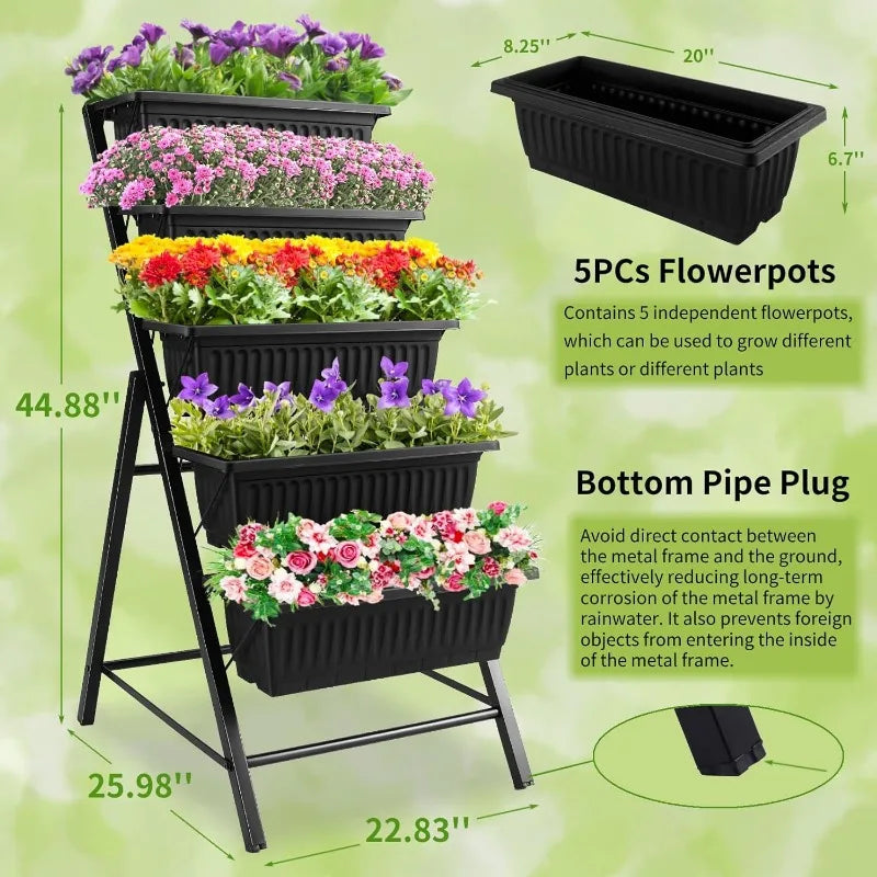 3.74FT 5 Tiers Vertical Raised Garden Planter