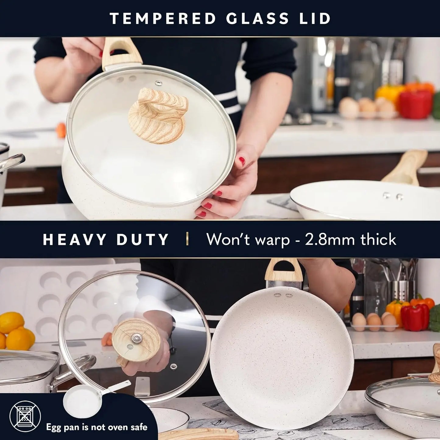 23 Pcs Pots and Pans Set Non-Stick Kitchen Cookware Sets, PFOA Free Oven Safe