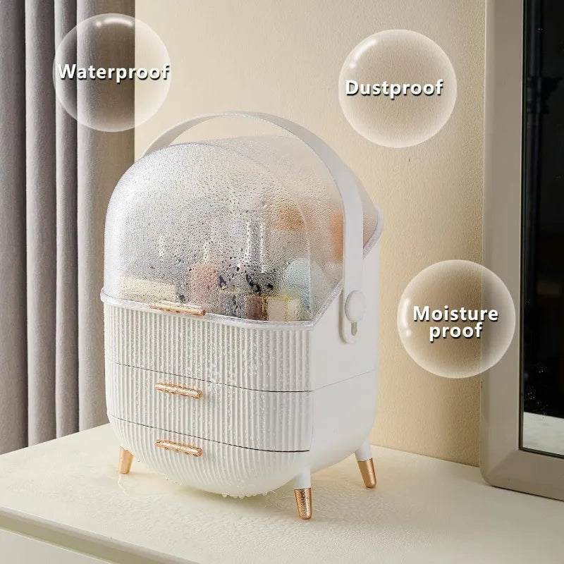 Makeup Cosmetics Skincare Organizers with Lid and Drawers