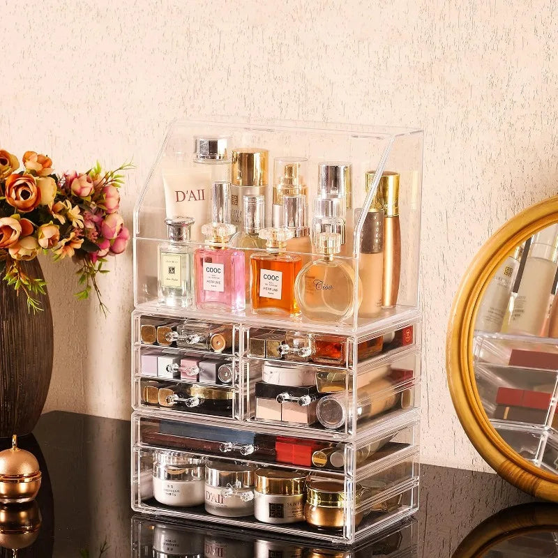 Makeup Organizers and Storage With Dustproof Lid