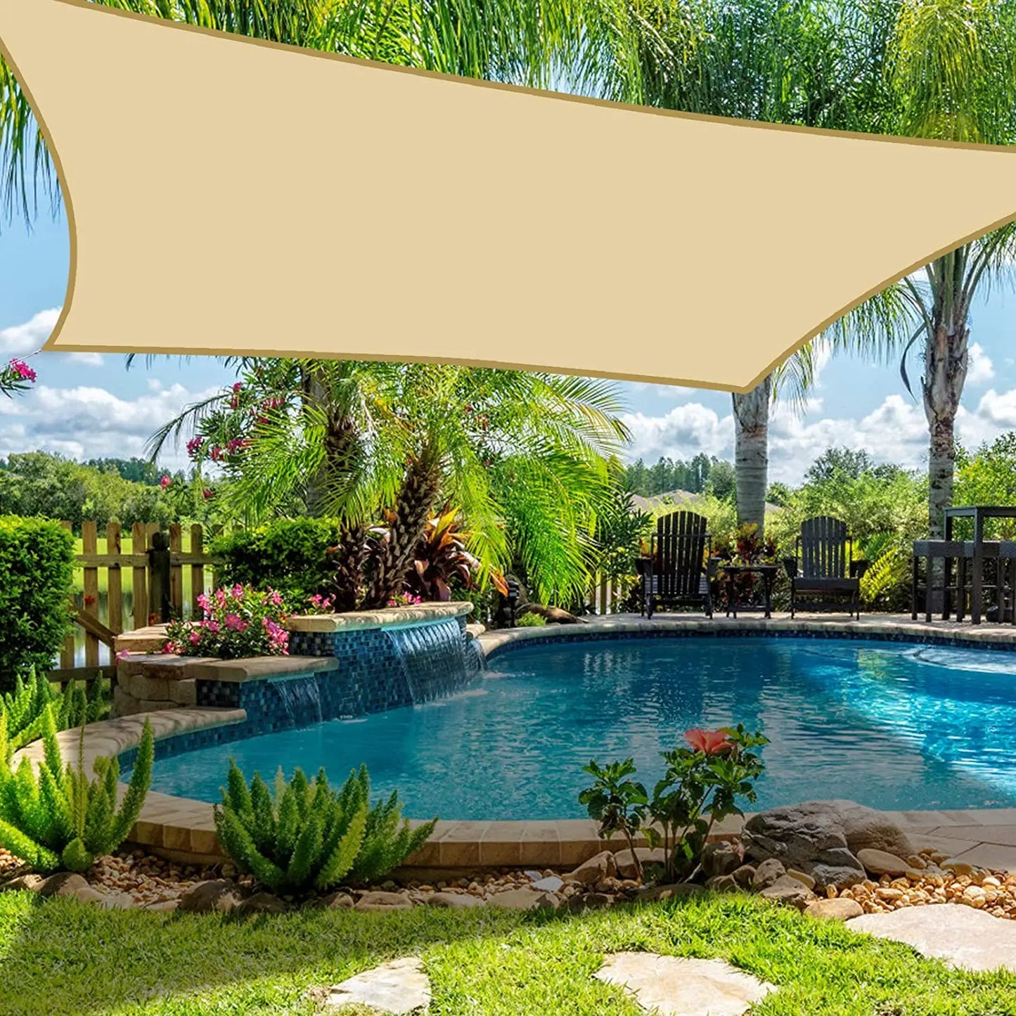 300CM Waterproof Sun Shade UV Block Canopy for Patio Backyard