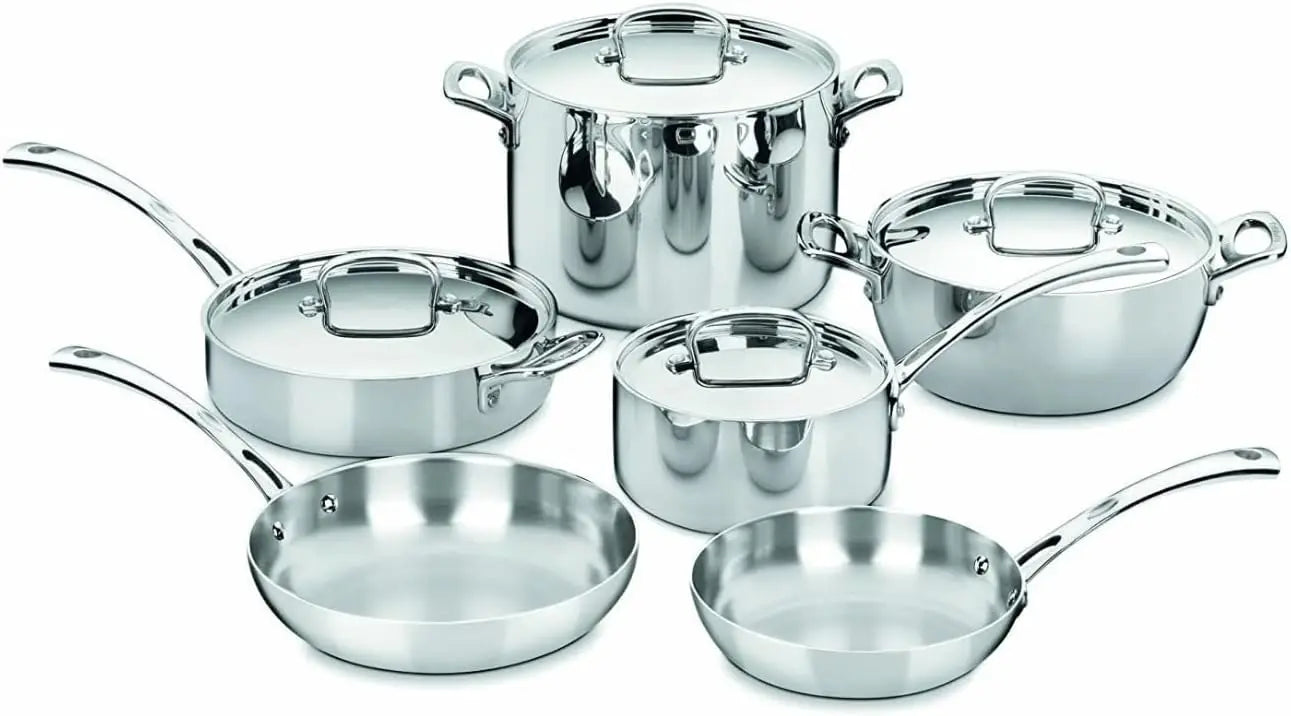 Cuisinart French Classic Tri-Ply Stainless Silver 10-Piece Cookware Set