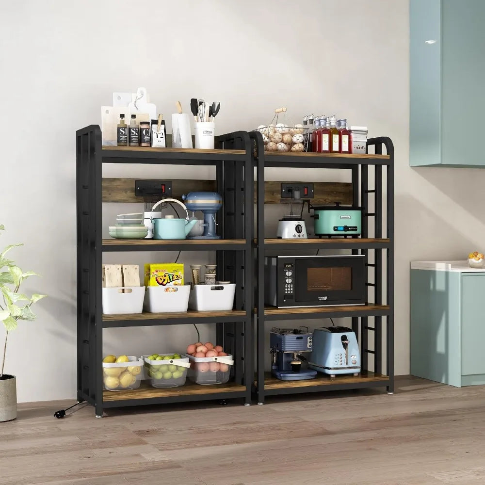 Free Standing Baker's Rack Kitchen Stands with Power Outlet