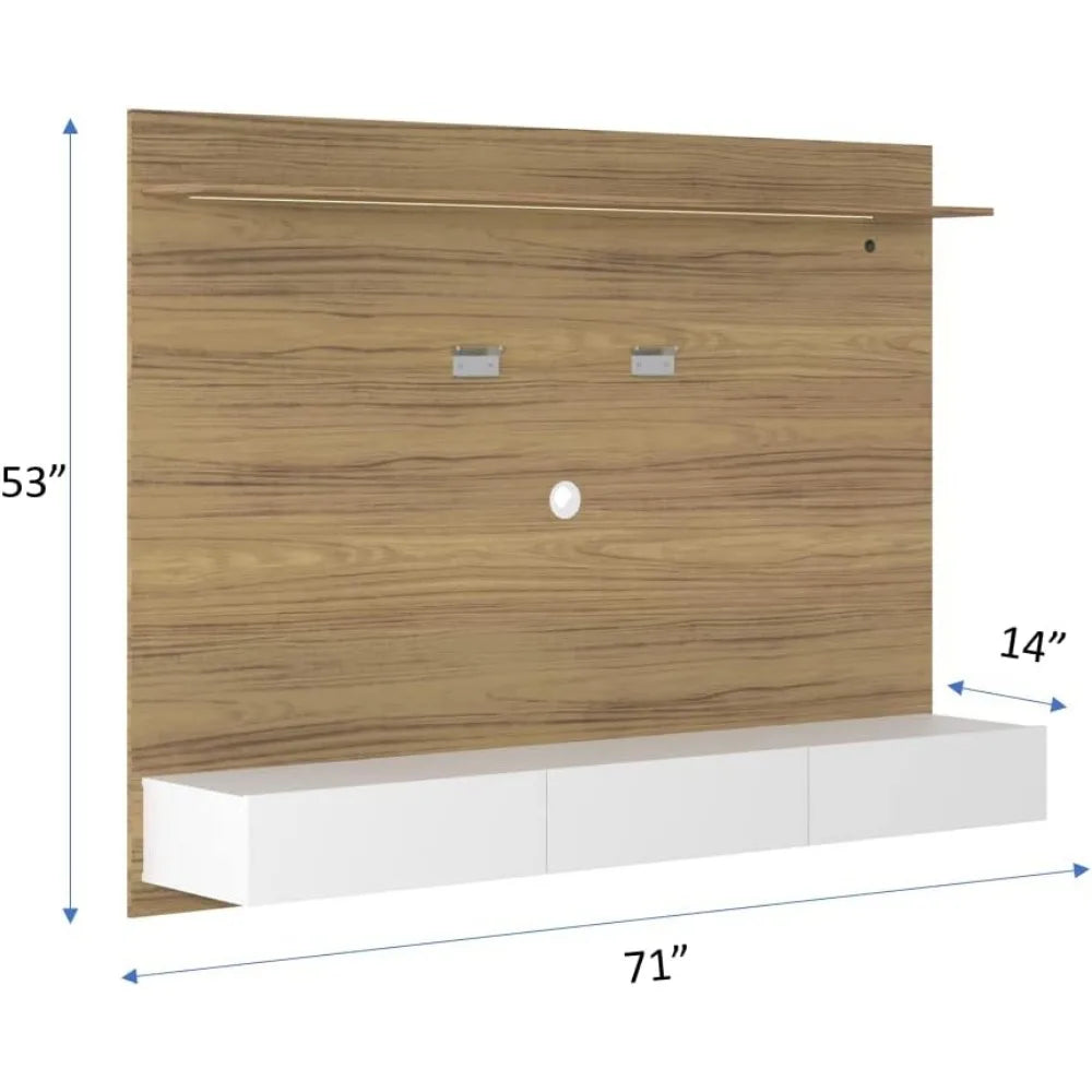 Wall Mounted, Floating Entertainment Center with LED Strip