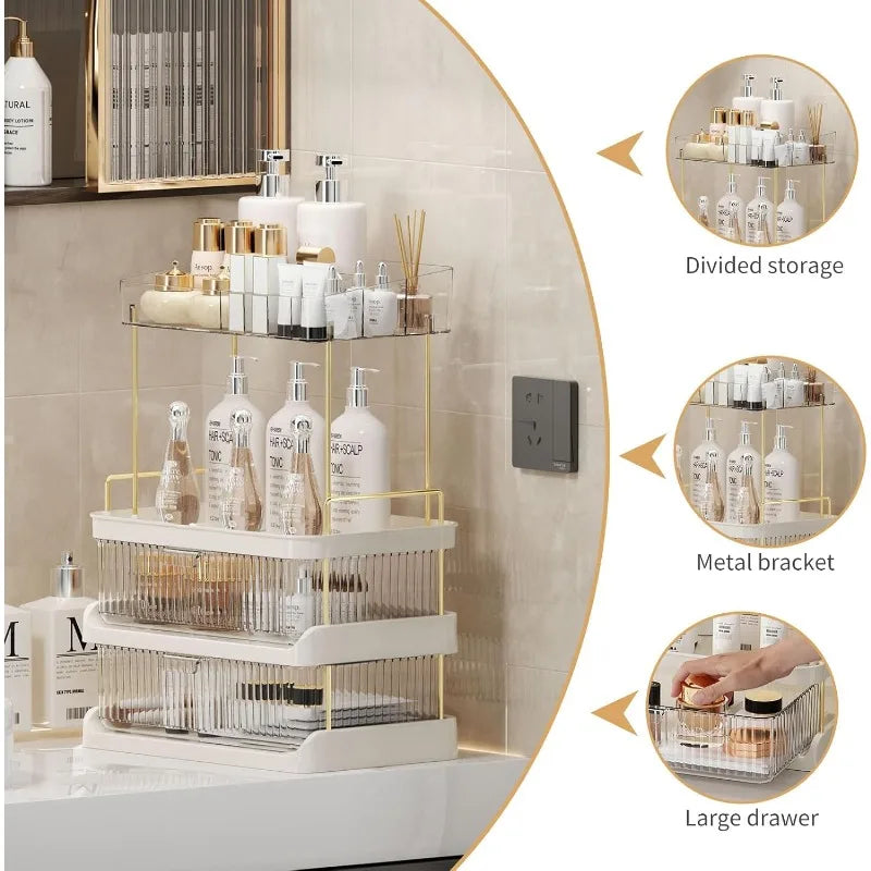 Makeup Organizer for Vanity with 2 Drawers