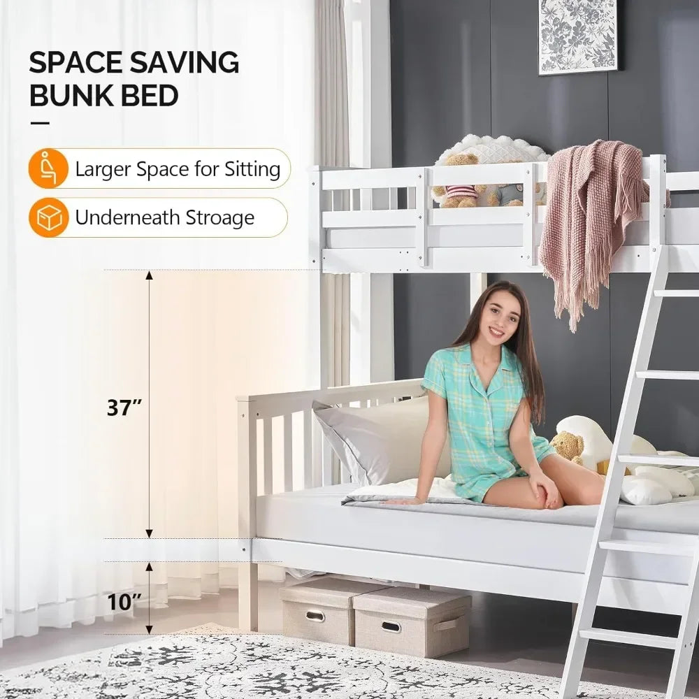 Convertible Bunk Bed with LED Light/USB Port