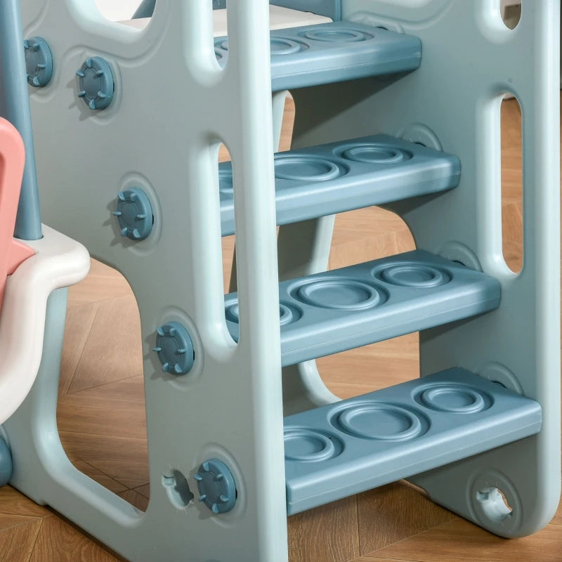 Freestanding 4 in 1 Slide and Swing Playset with Adjustable Seat Height
