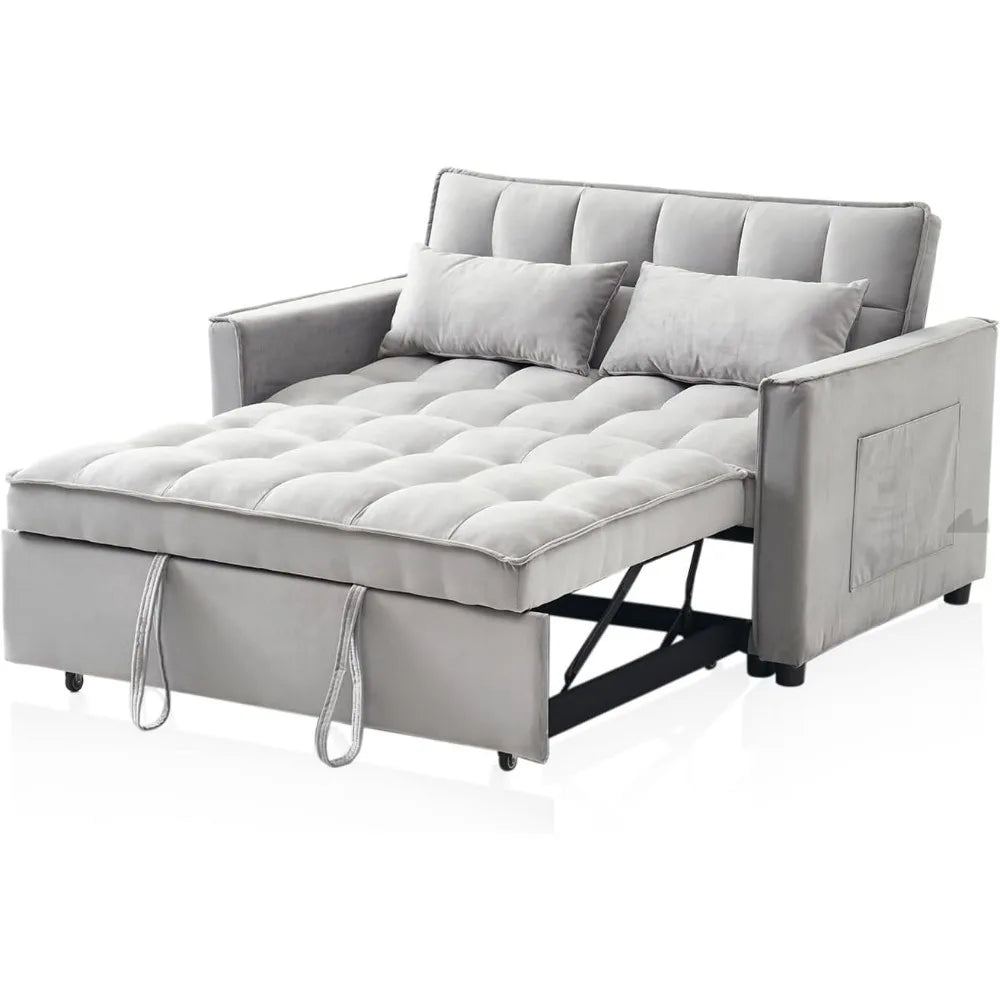 3-in-1 Convertible Futon Sofas Bed with Adjustable Backrest and Storage