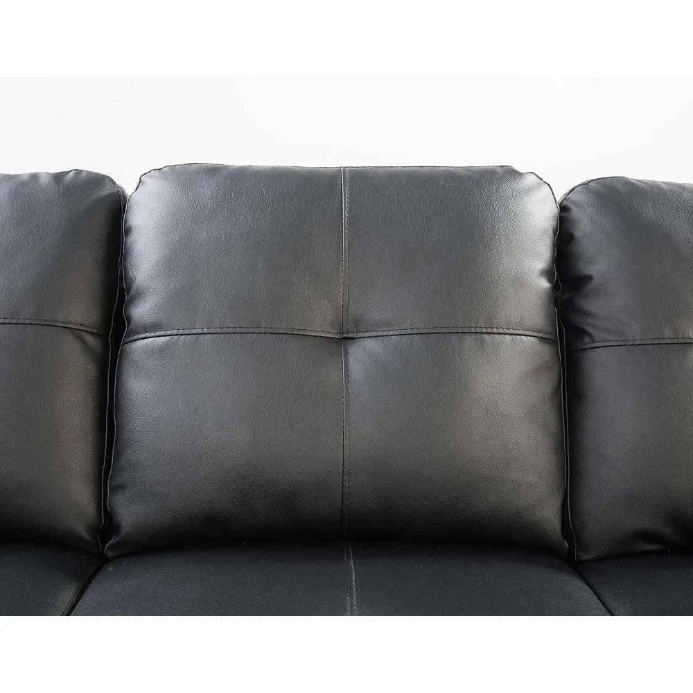 Living room, L-shaped 6-seater Sofa with removable ottoman