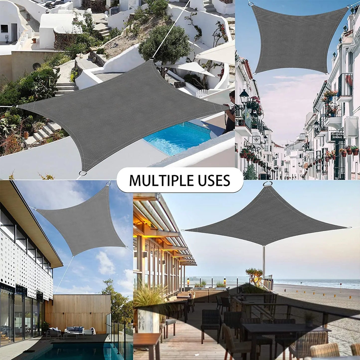 300CM Waterproof Sun Shade UV Block Canopy for Patio Backyard