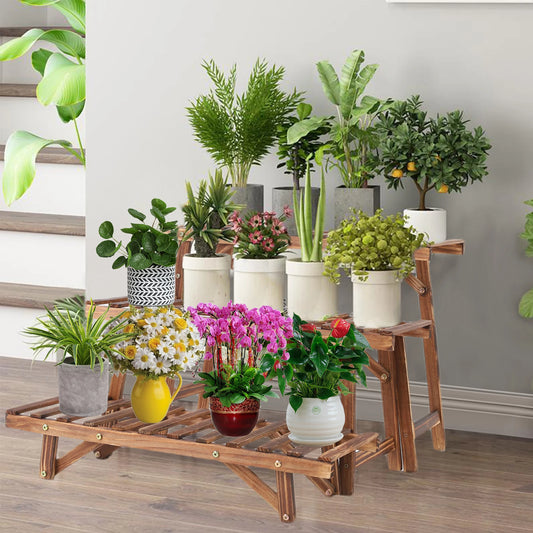 3 Tier Freestanding Wood Flower Pot Holder