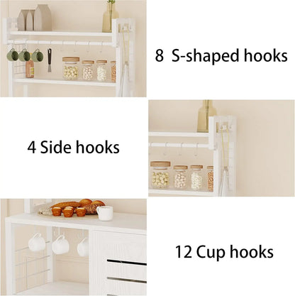 Kitchen Rack, Microwave Stand with Power Outlets