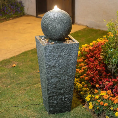 Outdoor Fountain with LED Lights