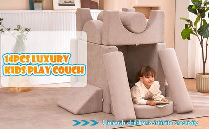 14PCS Floor Sofa Playhouse Foam Play Couch