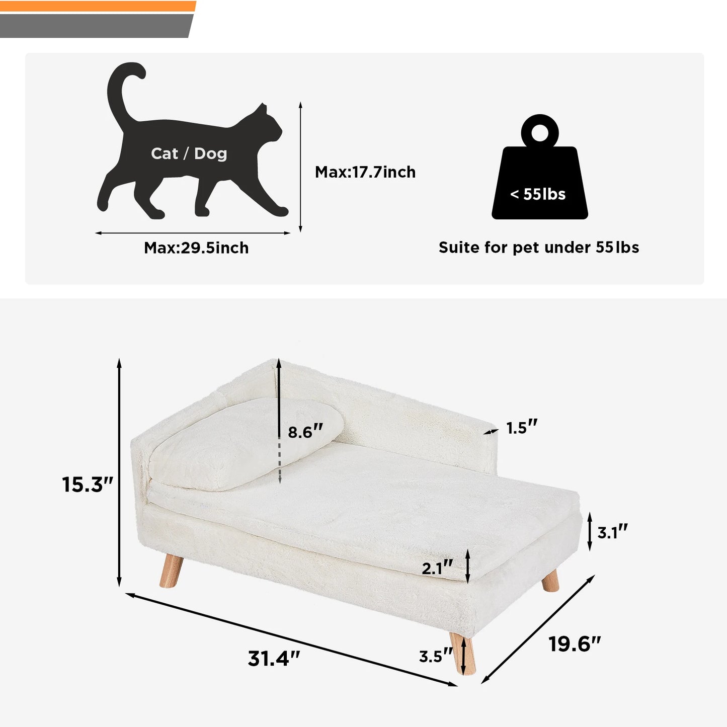 Elevated Waterproof Pet Sofa Bed