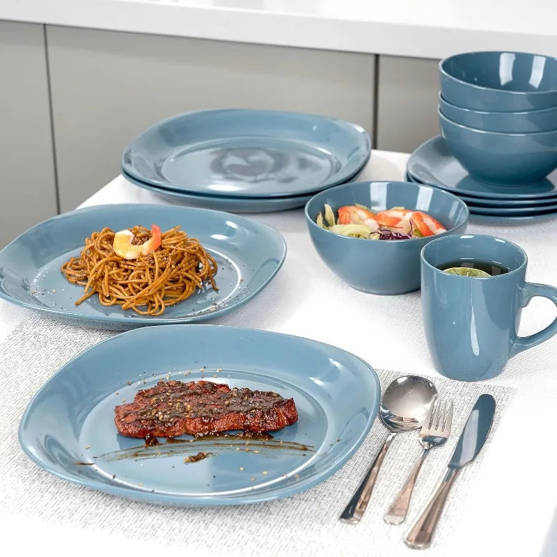 16 Piece Round Kitchen Dinnerware Set.