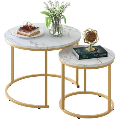 Circular Coffee Table, Set of 2