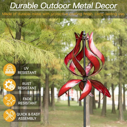 Large Outdoor Metal Wind Spinners with Stake