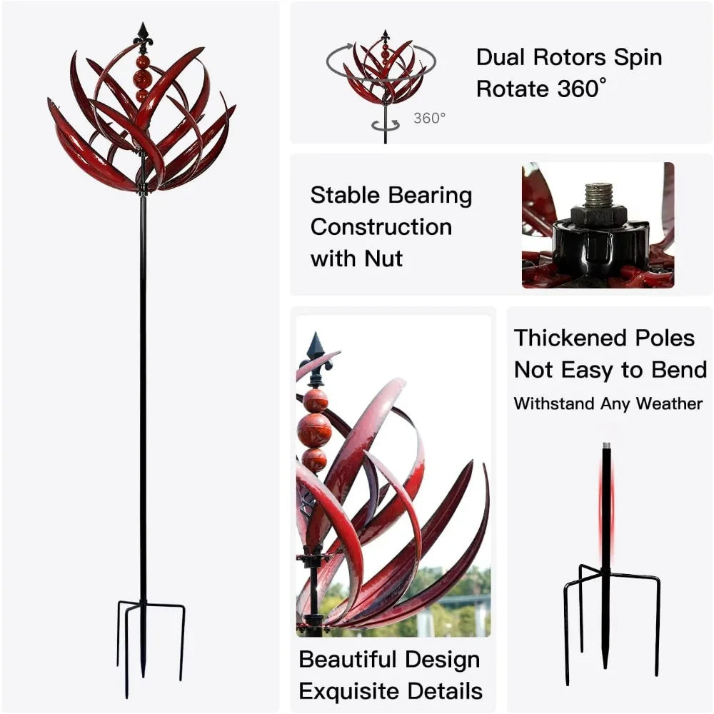 Large Outdoor Metal Wind Spinners Sculptures for Yard & Garden