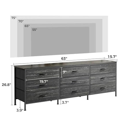 9 Drawer 63 Inch TV Console Bedroom Dresser Organizer