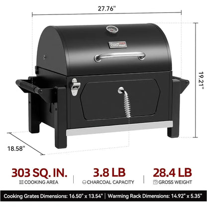 Tabletop Charcoal Grill Portable, Compact