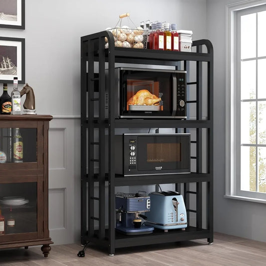 Free Standing Baker's Rack Kitchen Stands with Power Outlet