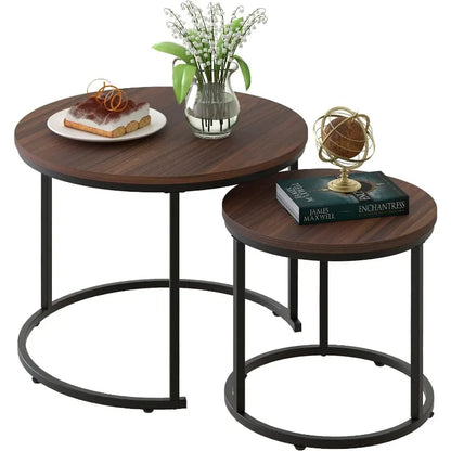 Circular Coffee Table, Set of 2