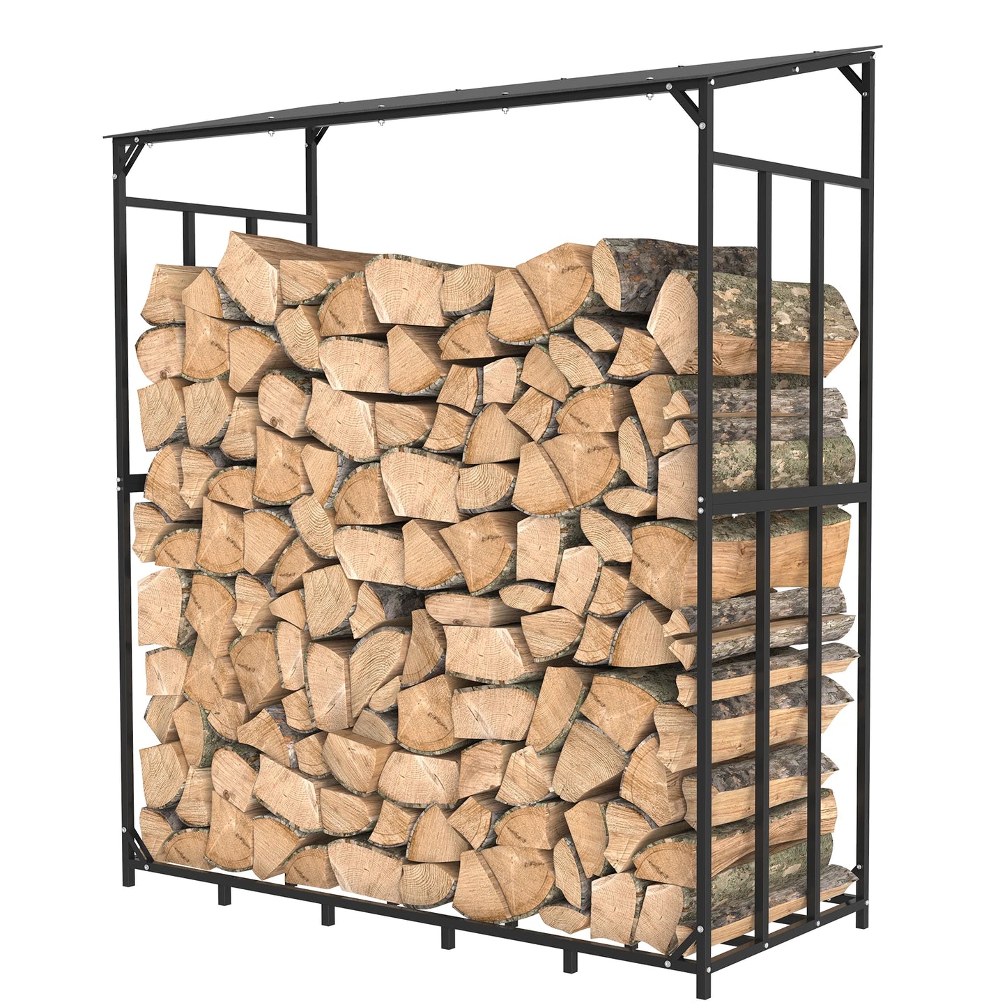 Heavy Duty, Extra Large Tall Outdoor Firewood Rack with Cover