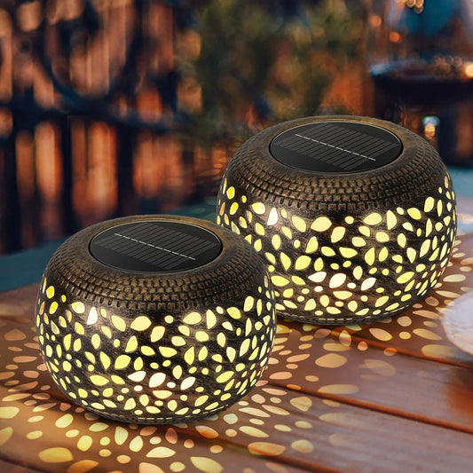 2 Pack LED Solar Lanterns for Patio Porch Garden