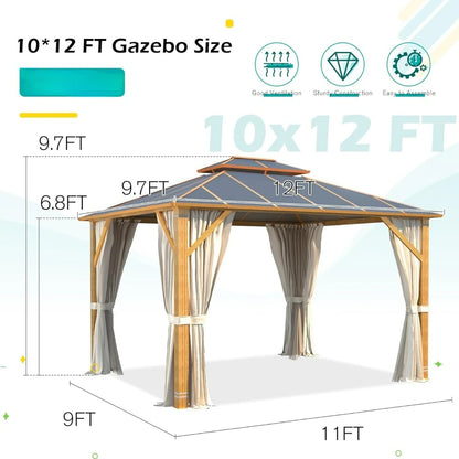 Hardtop Patio Gazebo Curtains, and Netting Included