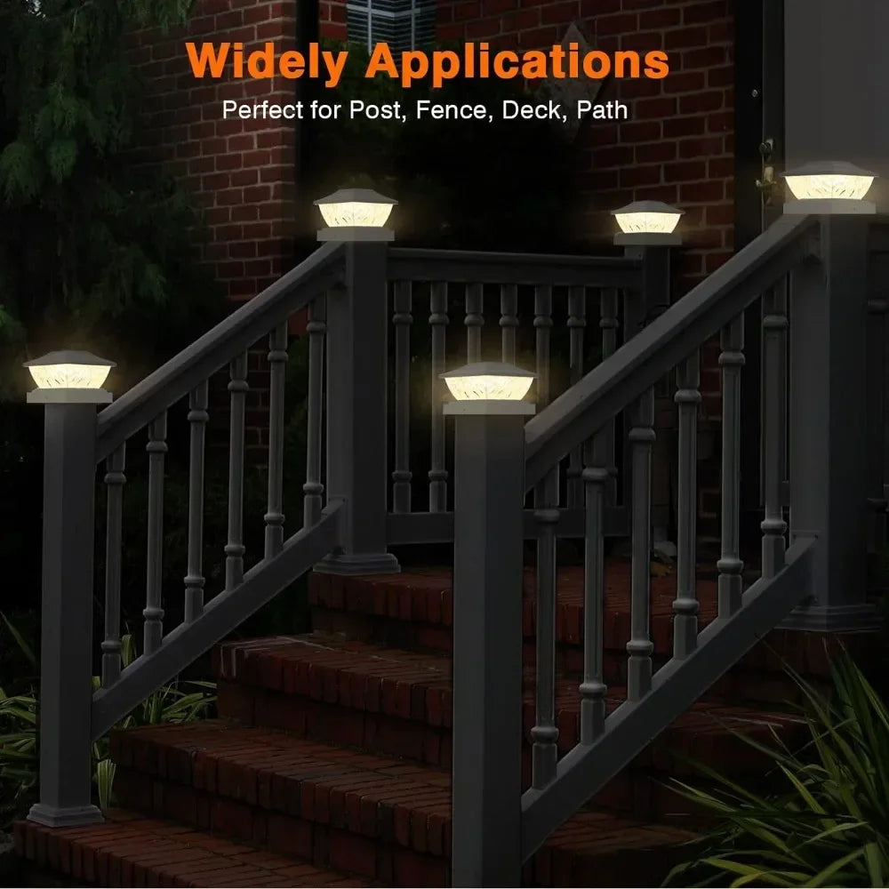 Ourdoor Solar Powered Deck Lights for 5x5 Posts