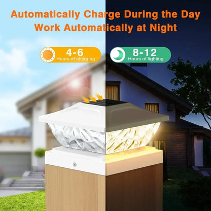 Ourdoor Solar Powered Deck Lights for 5x5 Posts