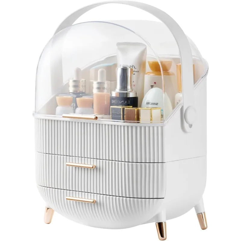 Makeup Cosmetics Skincare Organizers with Lid and Drawers