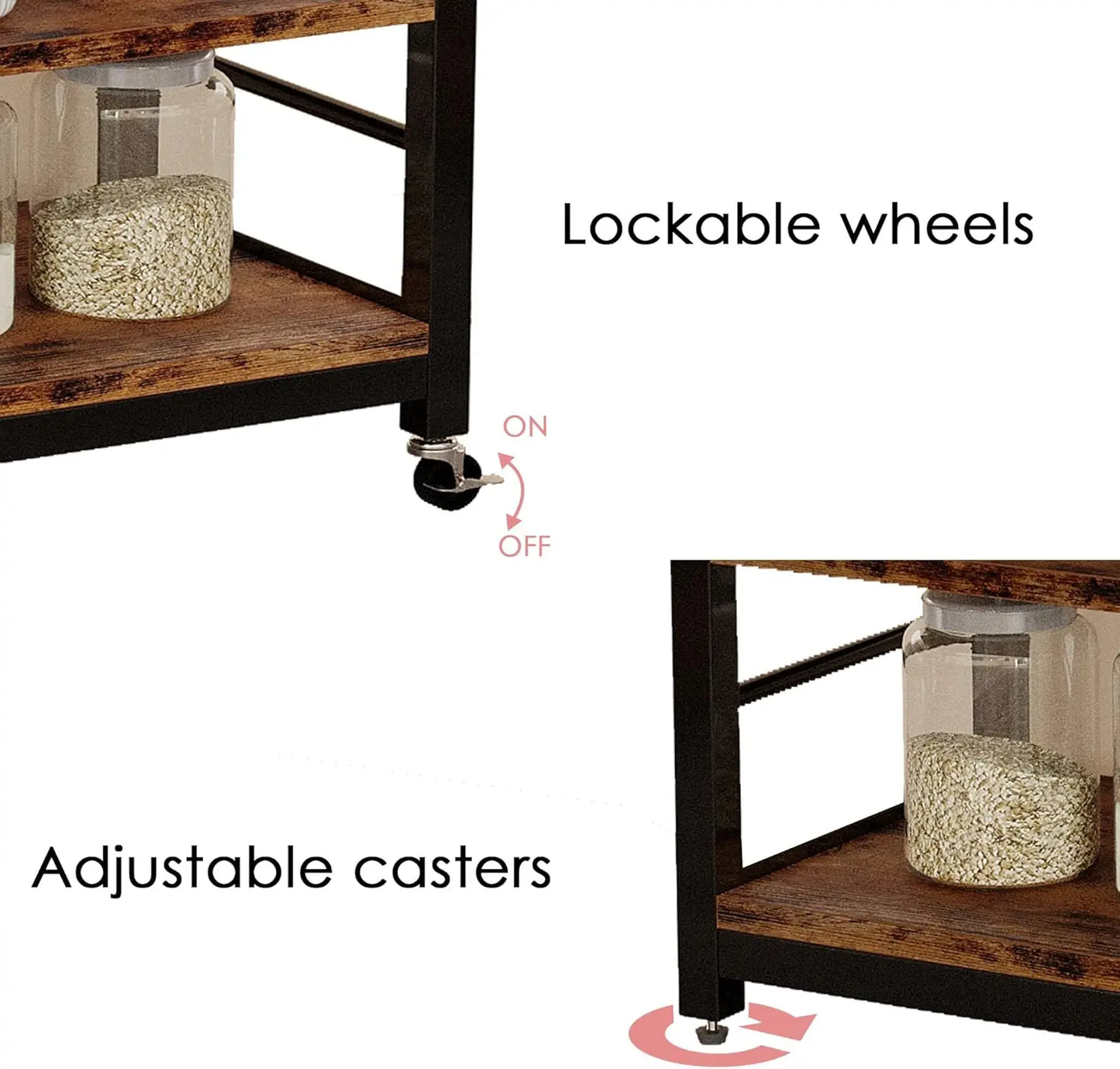 Kitchen Rack, Microwave Stand with Power Outlets