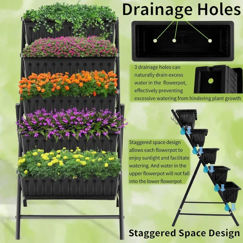 3.74FT 5 Tiers Vertical Raised Garden Planter