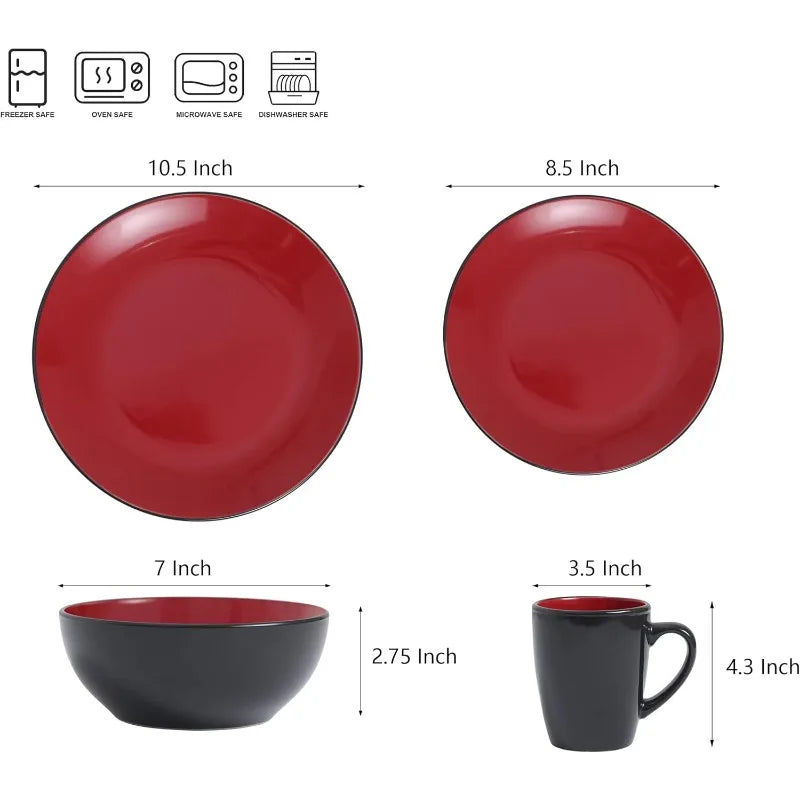 16 Piece Round Kitchen Dinnerware Set.