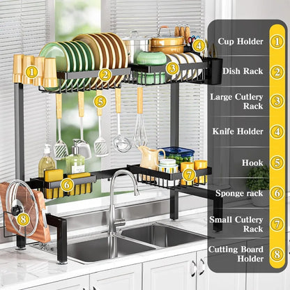 Over The Sink, Adjustable Dish Drying Rack