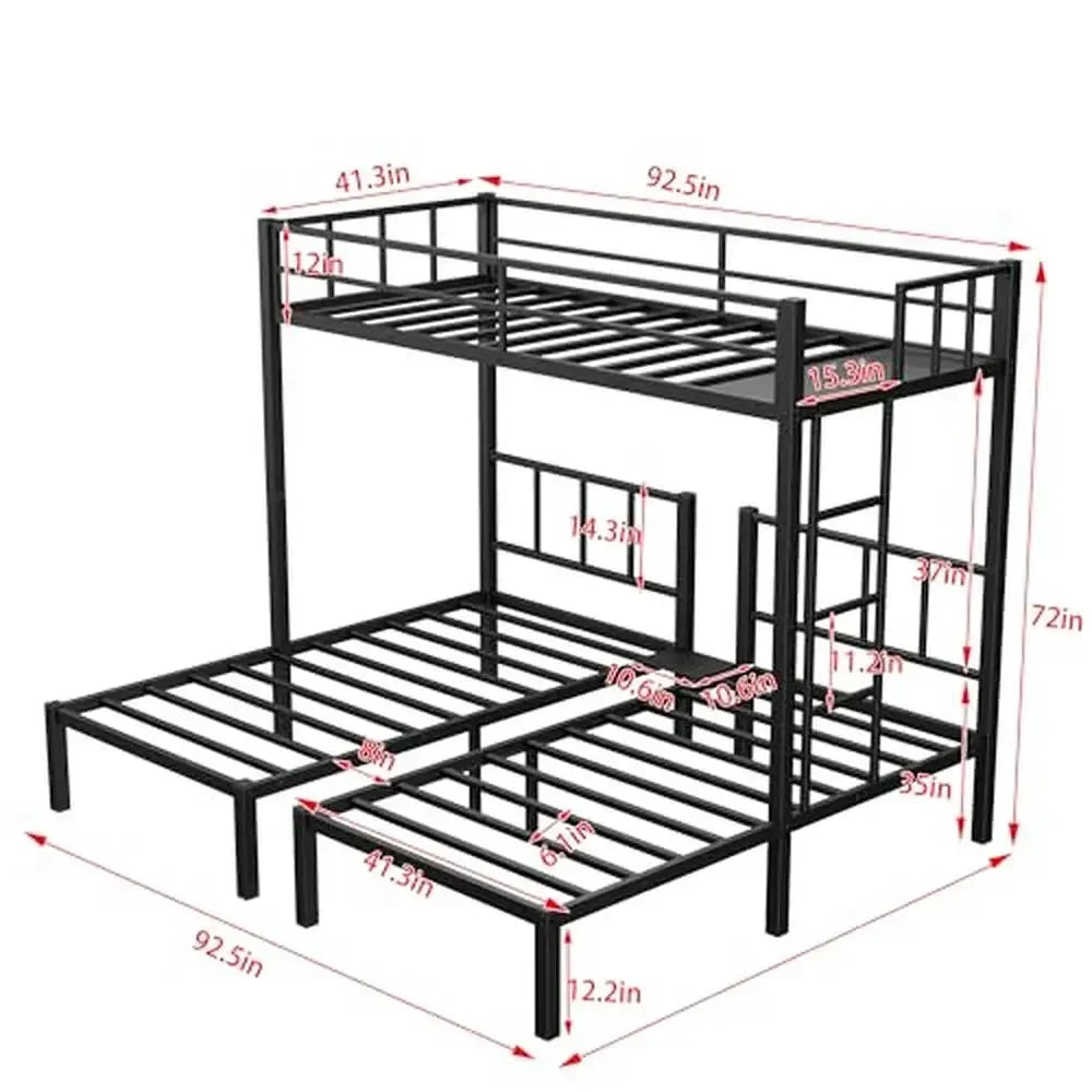 Triple Metal Bunk Beds for Kids, Teens