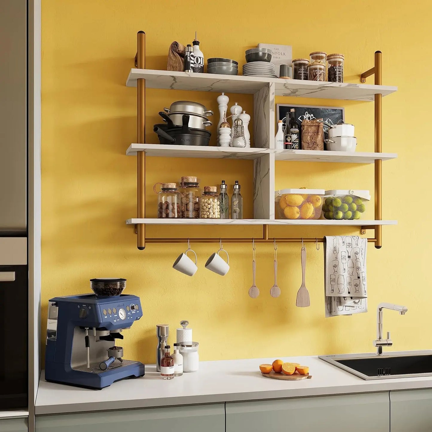 Wall Mounted 3 Shelve Kitchen Storage Rack