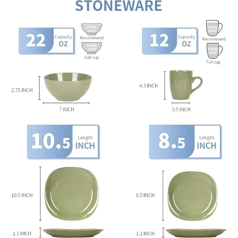 16 Piece Round Kitchen Dinnerware Set.