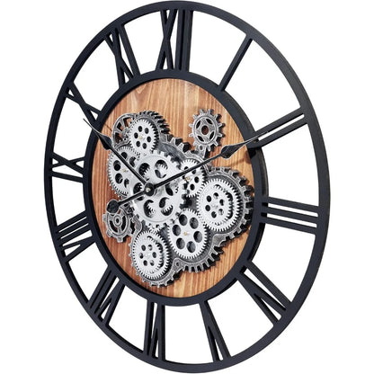 23 Inch Large Wall Clocks with moving gears for Living Room Decor