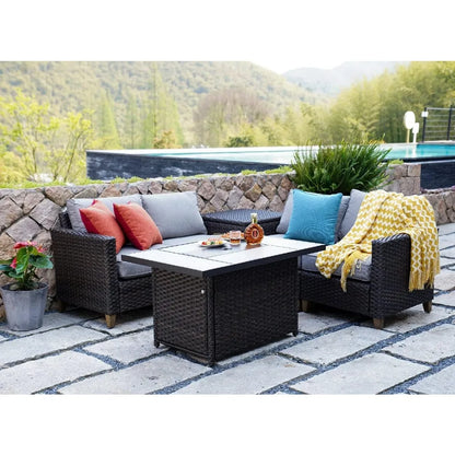 Outdoor Propane Fire Pit Table with Cover/Lid for Patio