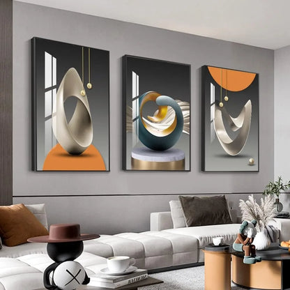 Abstract Modern Art Shape Patterns for the Living Room