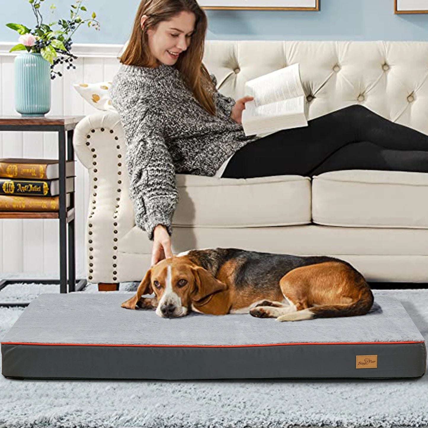 Large Orthopedic Waterproof Washable Dog Bed