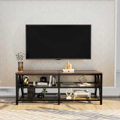 TV Stand for TVs up to 65 Inch with 3-Tier Storage Shelves