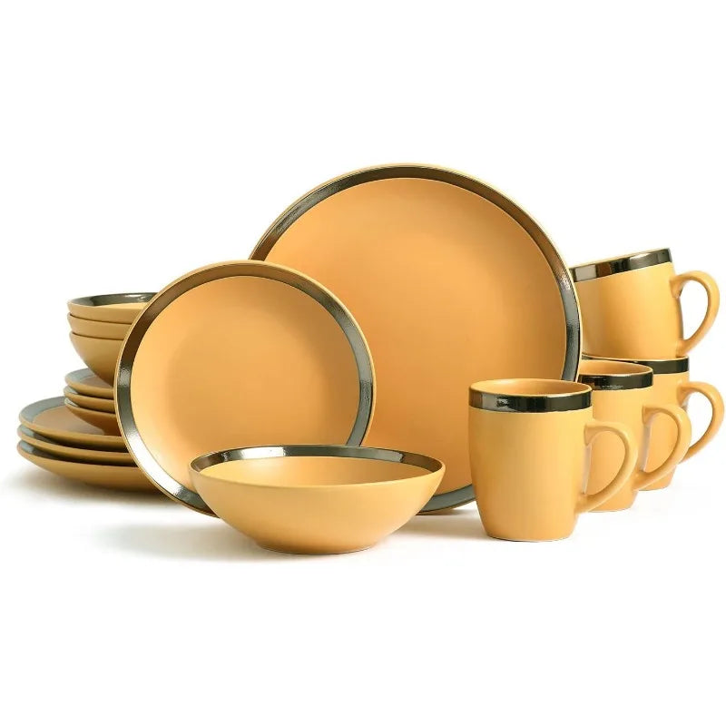 16 Piece Round Kitchen Dinnerware Set.